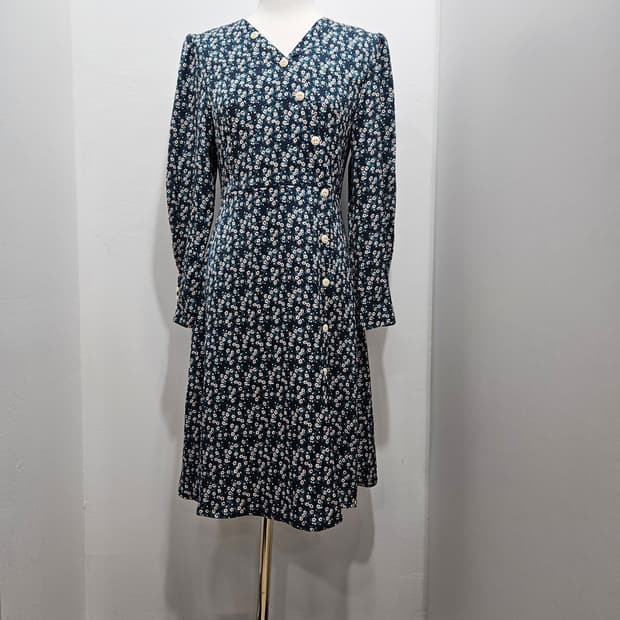 플라스틱아일랜드 잔꽃무늬 미디원피스 S