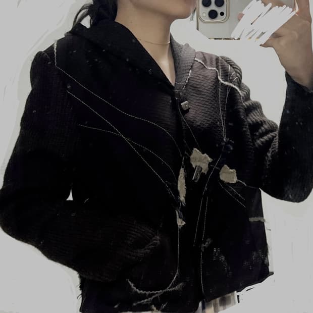 제니 가르송 구조적 후드 재킷 / 아카이브 빈티지