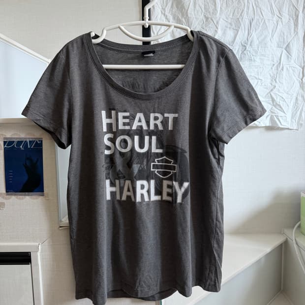 할리데이비슨 그레이 글리터 반팔