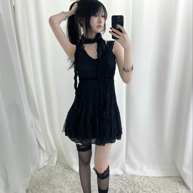 블랙 페어리 레이스 나시 코디