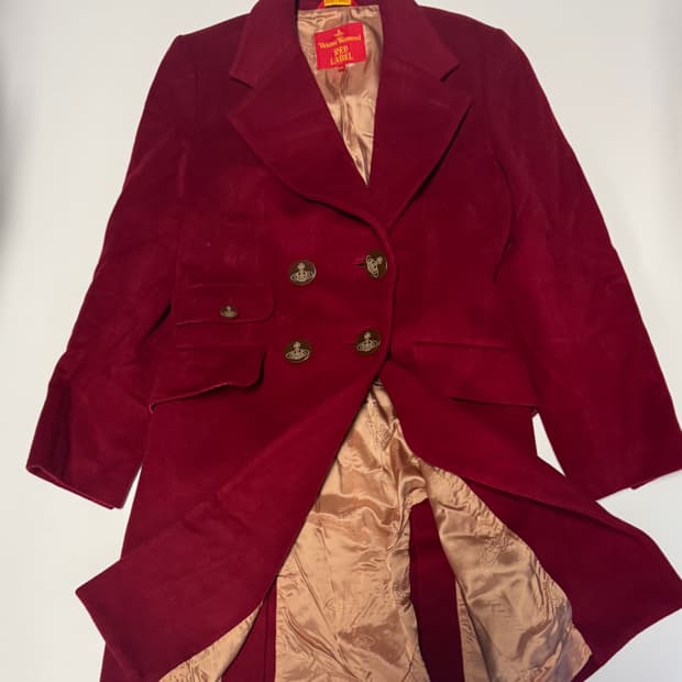 희귀!! 여성 비비안웨스트우드 레드라벨 더블 코트 44 레드