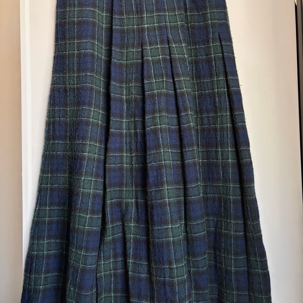 R13 울 체크 플리츠 스커트 팬츠