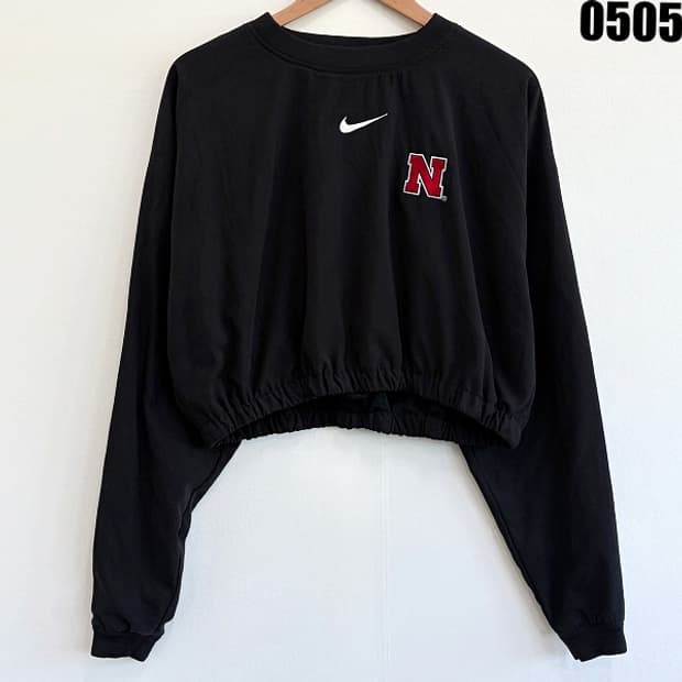 나이키 네브래스카 대학 자수로고 크롭 웜업 L 0505