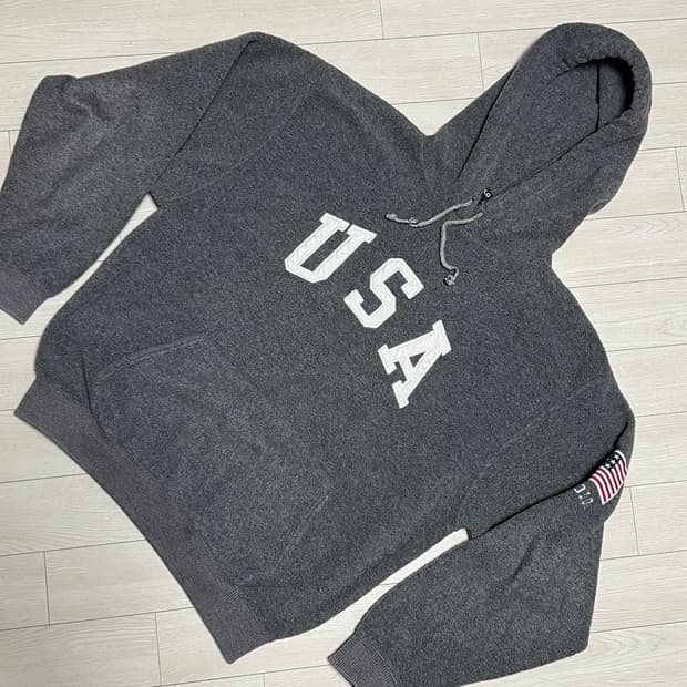 90s폴로스포츠 USA빅로고 후리스후드티셔츠 L