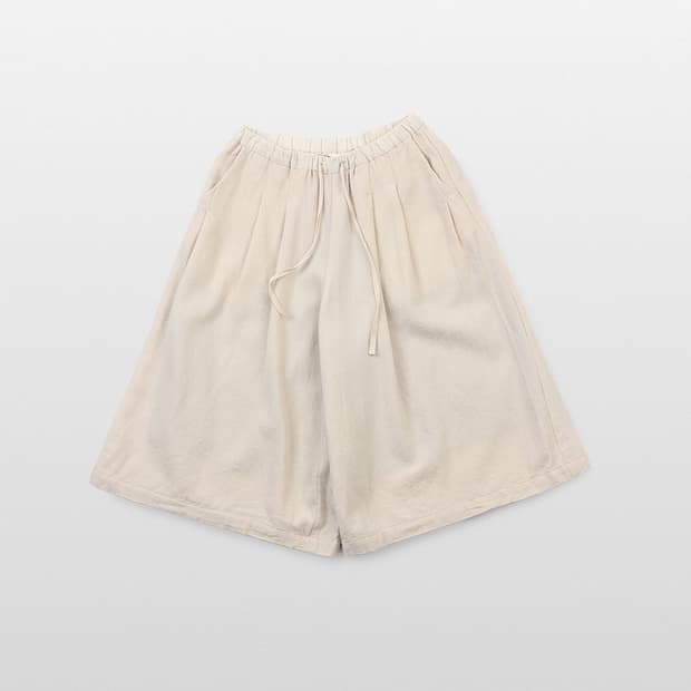 STUDIO CLIP  Natural Linen Wide Shorts