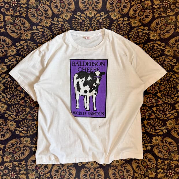 80-90s 볼더슨 치즈 로고 빈티지 티셔츠 벤앤제리스