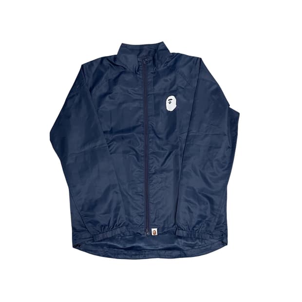 L) 베이프 로고 윈드브레이커 바람막이 자켓 네이비