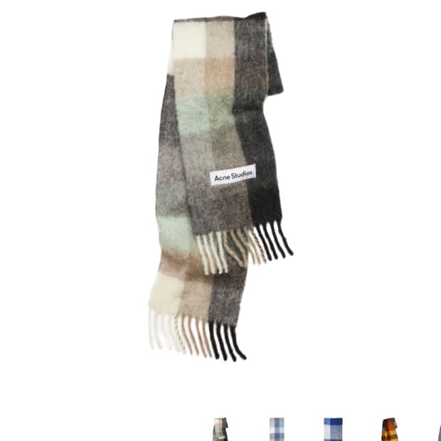 정품 구매내역O] 아크네 스튜디오 모헤어 스카프 그린 그레이 블랙