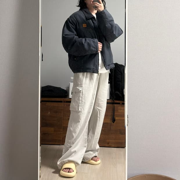 칼하트맛 워싱 누빔 자켓