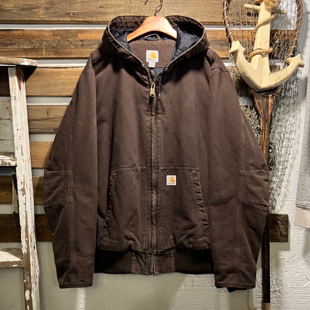 [M]칼하트 USA 다크브라운 캔버스 엑티브 워크 자켓