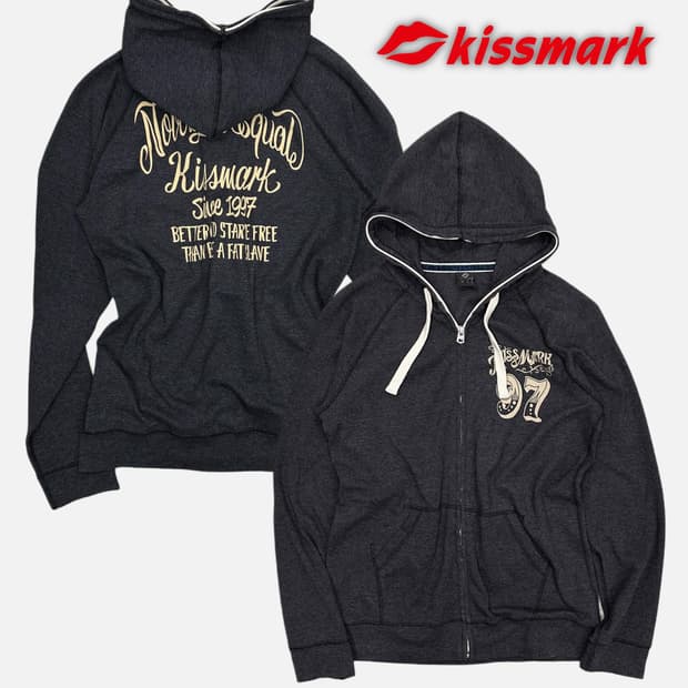 vintage lettering hood zip-up