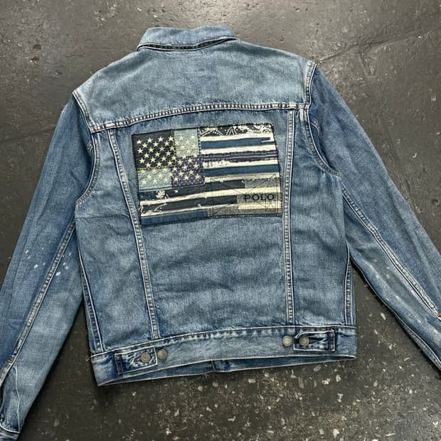 90 폴로 데님앤서플라이 성조기 데님자켓 