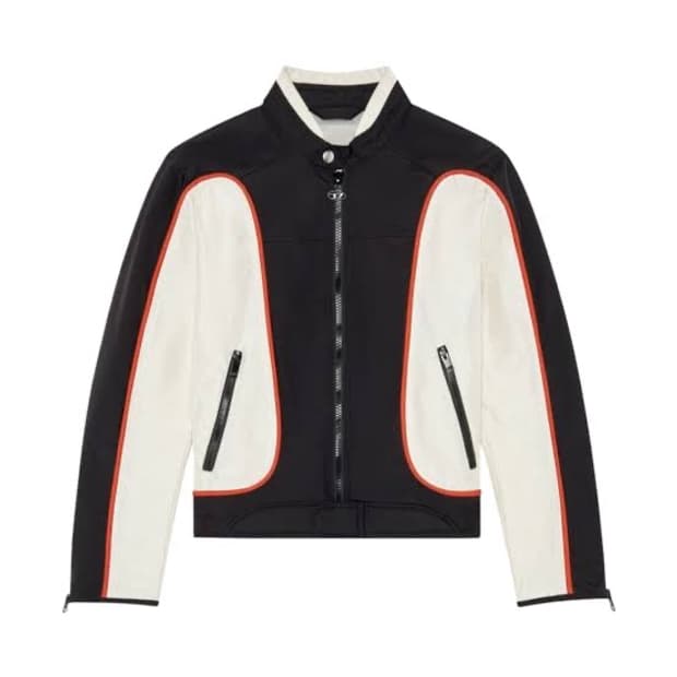 디젤 J-블링크 컬러블록 나일론 바이커 자켓 (XL)