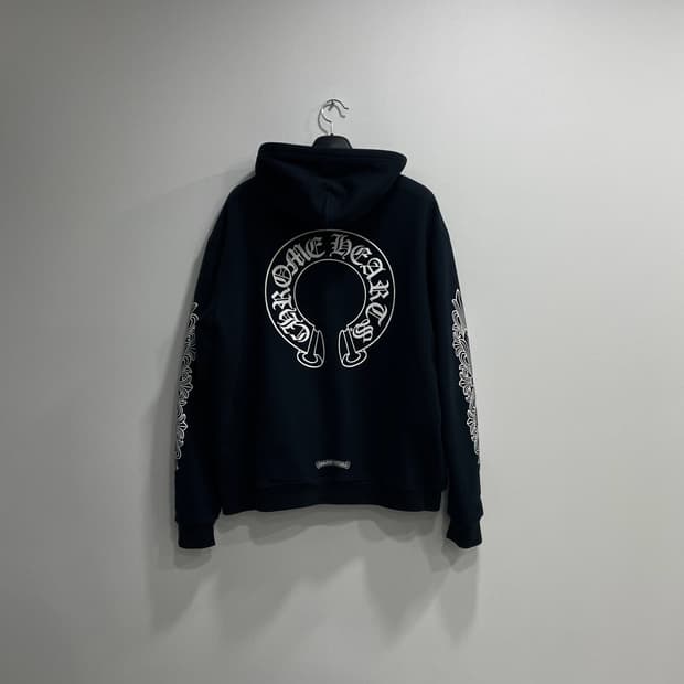 크롬하츠 홀스슈 플로랄 헤비웨이트 후드집업 