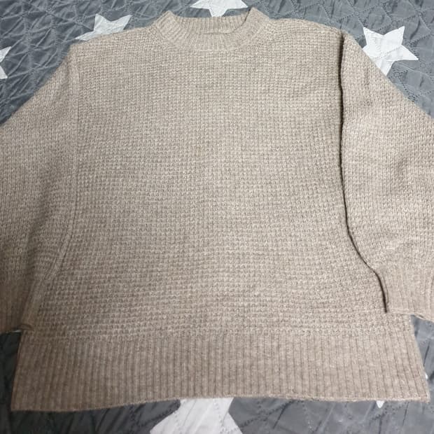 아메리칸이글 루즈핏 비스코스 혼방 와플 니트 스웨터 샌드베이지 (S)