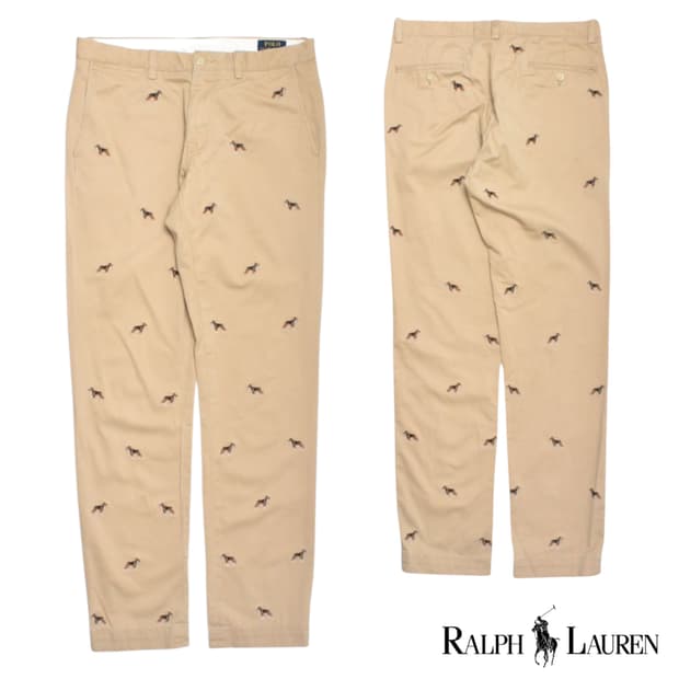 폴로랄프로렌 신형라벨 슬림핏 자수 코튼 치노 팬츠 32