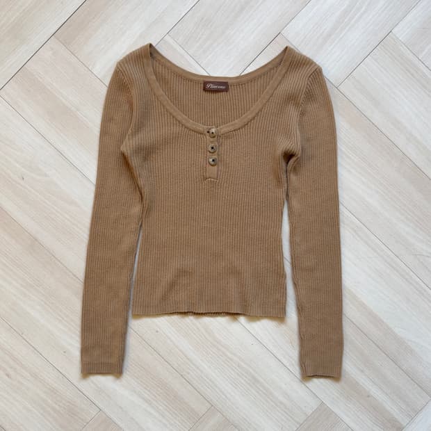 [PIOCENE] Slim Botton Knit 