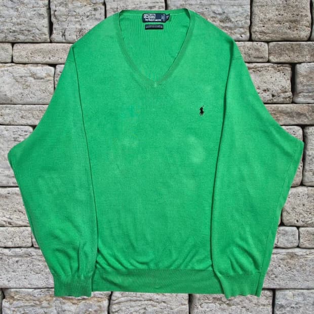 폴로 빅사이즈 브이넥 니트