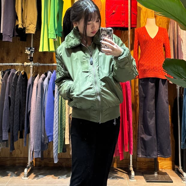 S 알파인더스트리 울프 카키 MA-1 