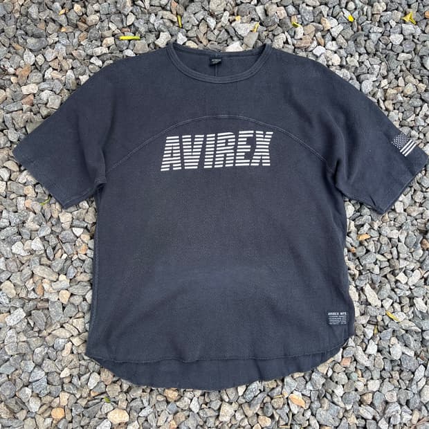 AVIREX 빈티지 와플 밀리터리 반팔 (실측확인)