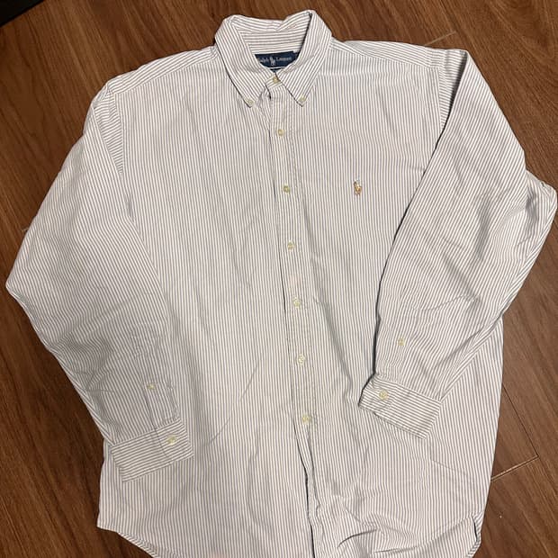빈티지 폴로 스트라이프 옥스포드 셔츠 XL