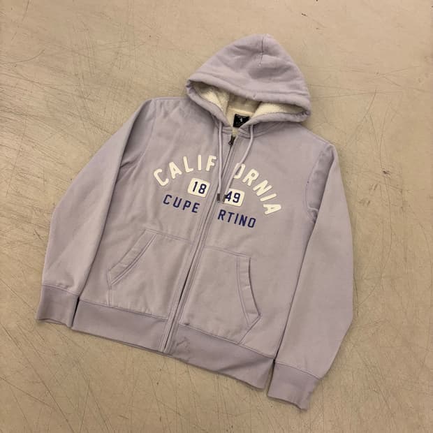 후아유 캘리포니아 퍼플 양털 후드 집업