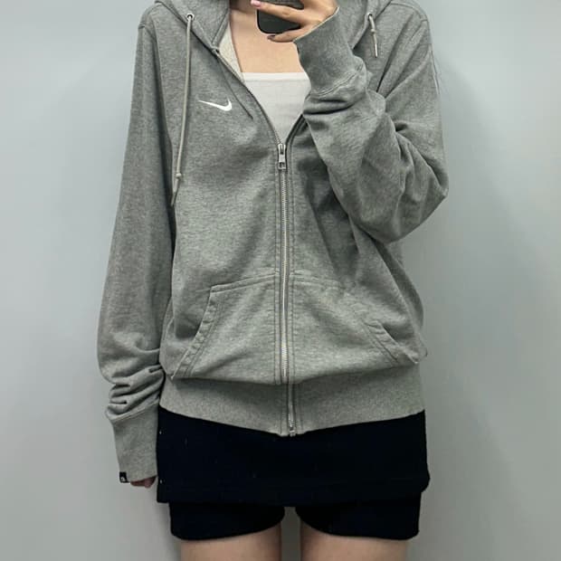 00s 나이키 스우시 그레이 후드집업 