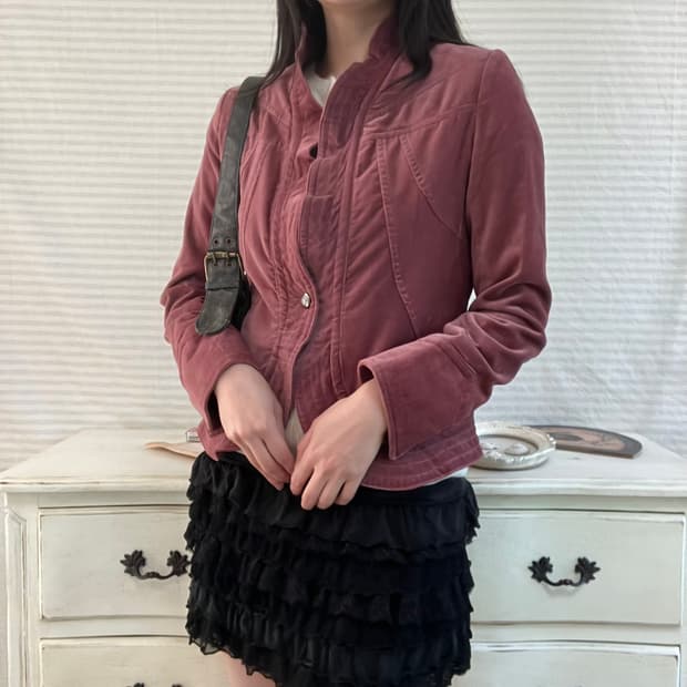 jpn vintage 딥 핑크 자켓 y2k 스트릿 갸루 펑키   fabr