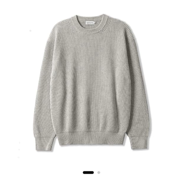 스테디에브리웨어 sew 크루넥 코튼 립 니트(화이트 멜란지)