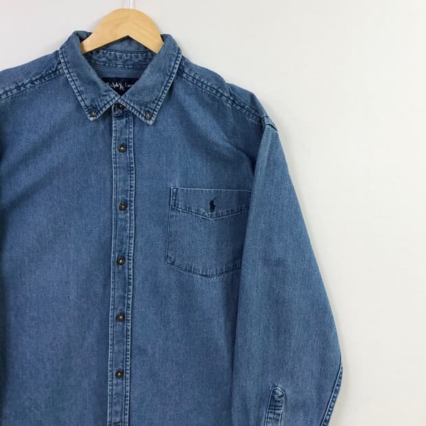 XL 폴로 데님 셔츠