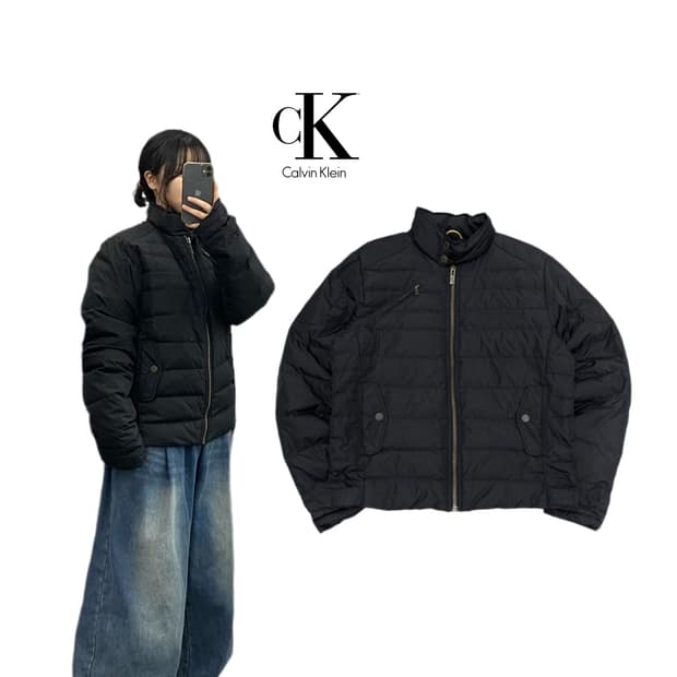 캘빈클라인 바이커 덕다운 패딩