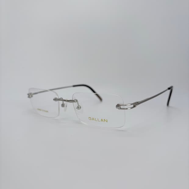 GALLAN 사각 실버 티타늄 무테