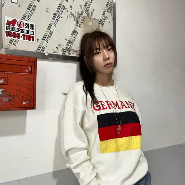 90s RUSELL 독일 젤마니 아이보리 맨투맨