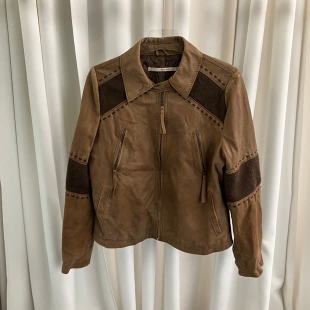 Je Judith 브라운 스웨이드 양가죽 자켓 40