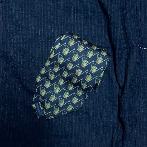 구찌 물뿌리개 패턴 실크 타이