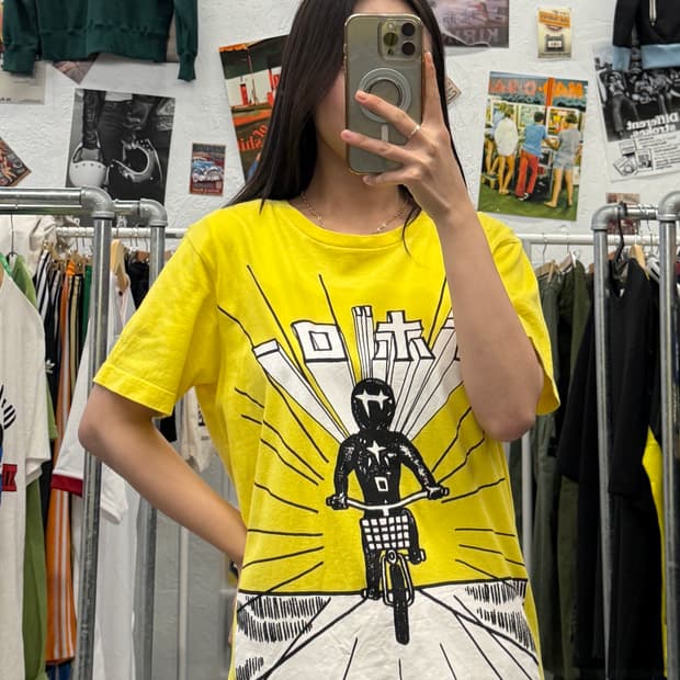 JPN 카툰 빅 프린팅 반팔티 S