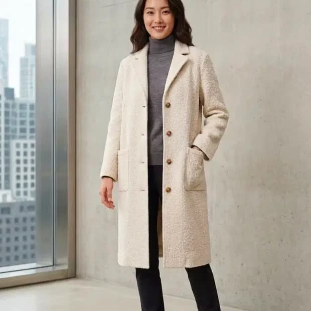 (새상품급) 3.1 필립림 실크 아이보리 롱코트 ~55