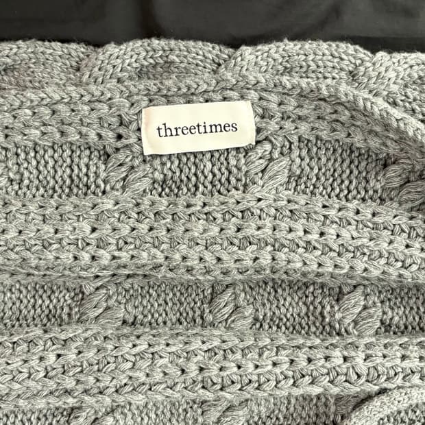쓰리타임즈 케이블 볼레로 gray