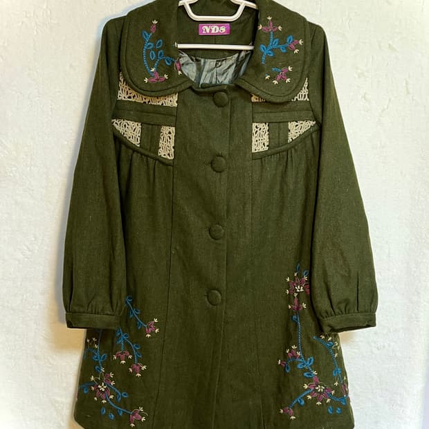 빈티지 자수 코트 모리걸 