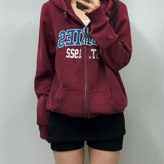 디키즈 y2k 와투케 버건디 후드집업