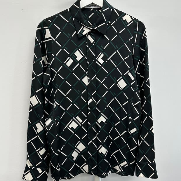 질샌더 지오메트릭 실크 셔츠 블라우스