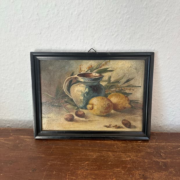 독일)빈티지 저그, 레몬 유화(핸드페인팅)