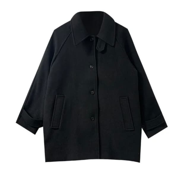 울 하이넥 하프코트