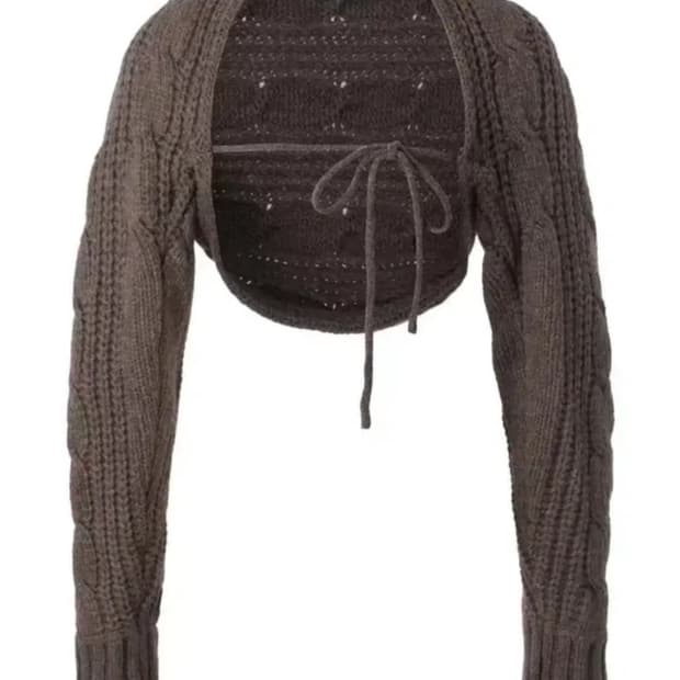 쓰리타임즈 케이블 볼레로 브라운