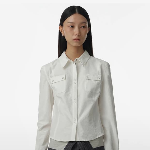 밀로 우먼 워크 스냅 셔츠 화이트