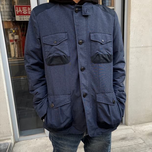 알마니 익스체인지 네이비 사파리 자켓