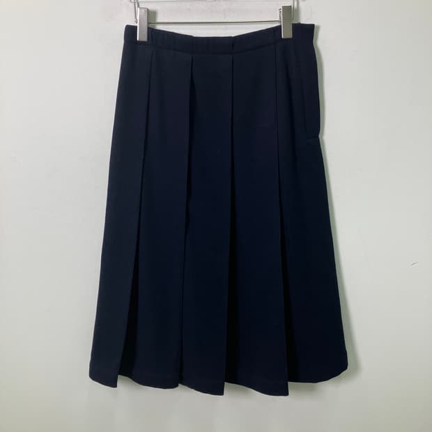질샌더 네이비 울 플리츠 스커트 36