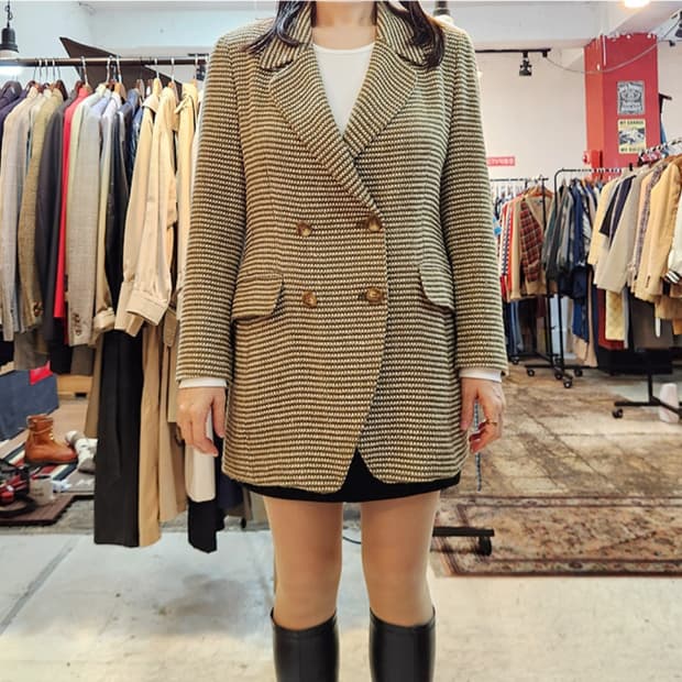 MONDRIAN ITALY 빈티지 울 블렌드 더블 버튼 자켓
