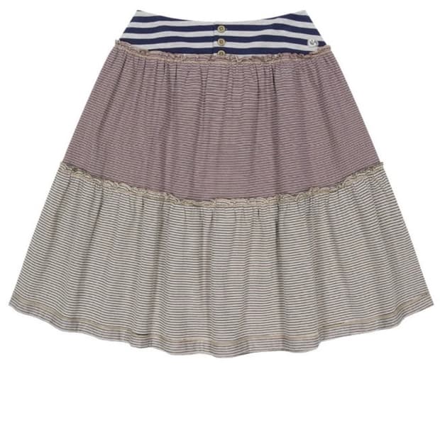 코이세이오 스트라이프 미디 스커트 그레이 베이지 1사이즈