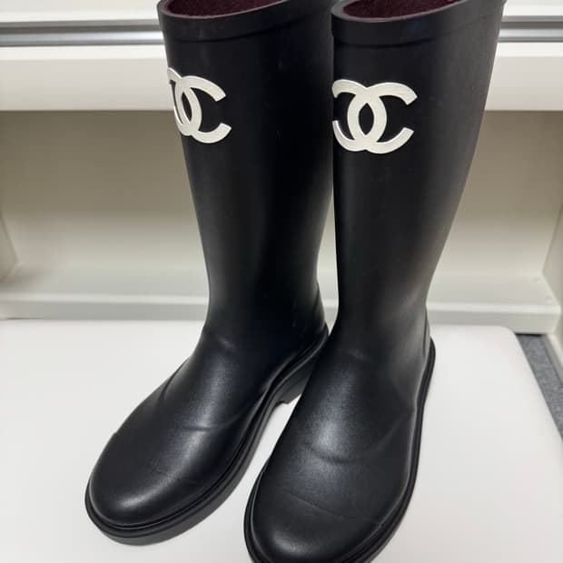 샤넬 러버부츠 레인부츠 37 새상품